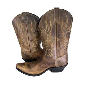 Laredo Men 10.5 D Leather Boot Distressed Cowboy Western Rodeo Rustic Rugged Fit